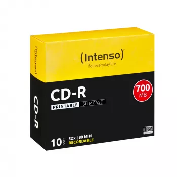 CD-R Intenso 1801622 700 MB 52x Spausdinamas 10 vnt. plonas dėkle