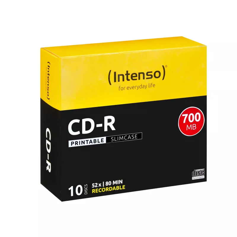 CD-R Intenso 1801622 700 MB 52x Spausdinamas 10 vnt. plonas dėkle