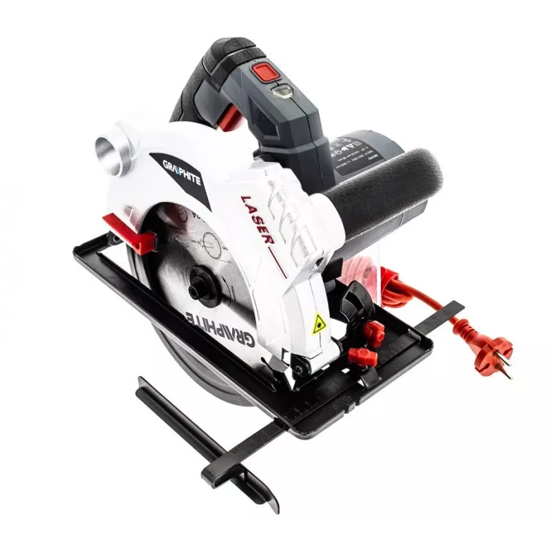 1500 W apskritas pjūklas Graphite 185 mm pjūklo diskas