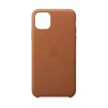 Apple - Dėklas mobiliajam telefonui - oda, apdorotas aliuminis - Saddle Brown - skirtas iPhone 11 Pro Max (MX0D2ZM/A)