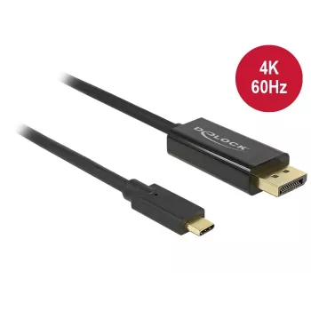 DeLOCK 85256 vaizdo kabelio adapteris 2 m USB Type-C DisplayPort juodas