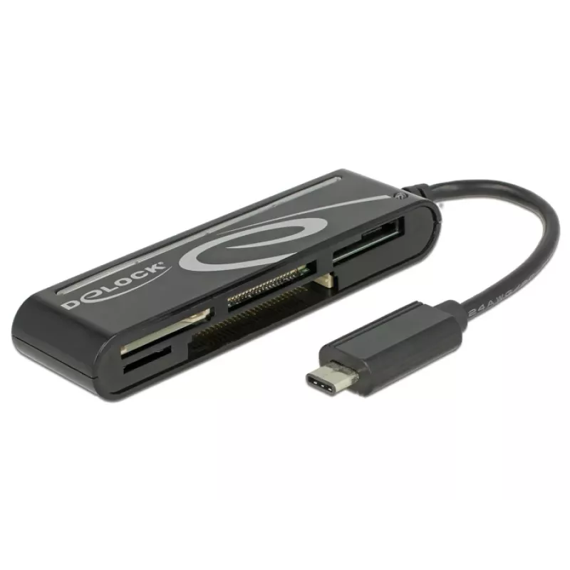 DeLOCK USB2.0 kortelių skaitytuvas USB Type-C vyriškas 5 lizdai - Kortelių skaitytuvas - Visas viename (Multi-Format) - USB-C (91739)