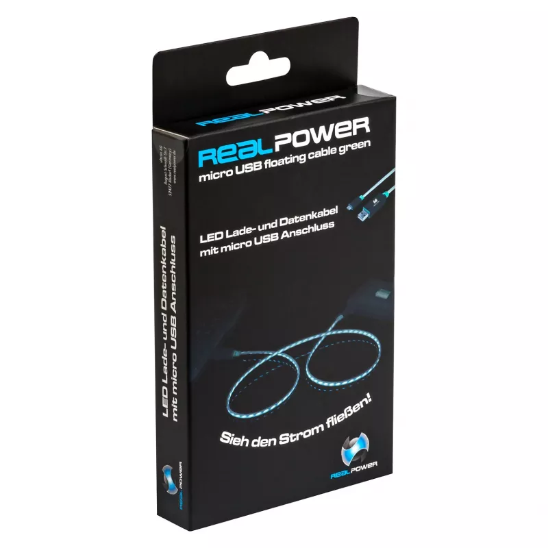 USB laidas RealPower A/Micro-USB B 0,75 m
