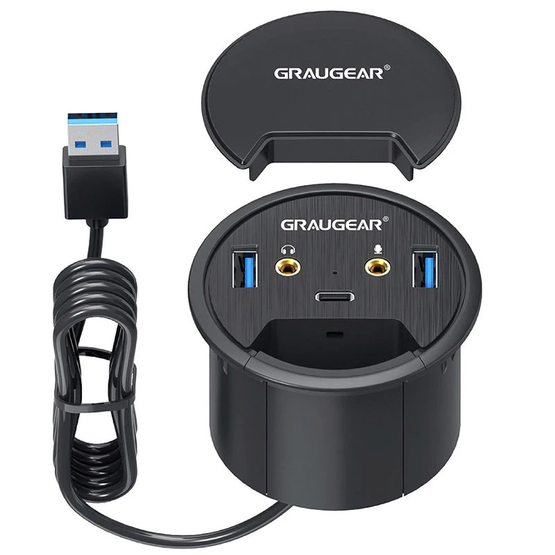 USB šakotuvas GRAUGEAR G-THUB-AU-60 USB 3.2 Gen 1 Type-A juodas