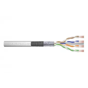 Tinklo kabelis Digitus CAT 6 SF/UTP vytos poros komutacinis kabelis žalias 305 m Pilka
