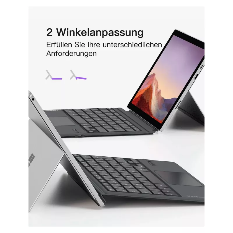 inateck klaviatūra Surface pilka, Sureface GO 1-4 Com. QWERTZ