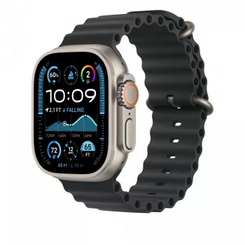 Dirželio prailginimas Apple 49mm juodas Ocean Band natūralaus titano apdaila