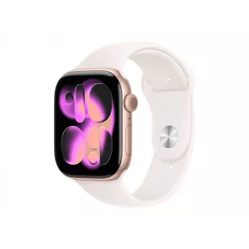 Apple Watch Series 11 GPS 46mm rožinio aukso aliuminio korpusas su Light Blush sportine apyranke - S/M | Apple