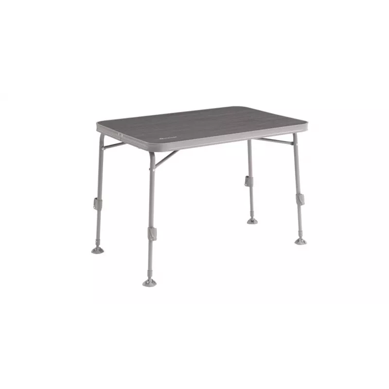 Stalas Outwell Coledale M Pilka — aliuminis viršus ir rėmas, 680×1000 mm, aukštis 56 cm