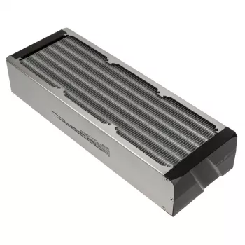 Radiatorius Aqua-Computer airplex radical 4/360 — Aliuminis/Varis/Nerūdijantis plienas, 400×140×73 mm