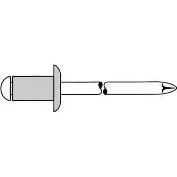 Aklina kniedė GESIPA 1455055 Al/A2 5×25 mm, sugriebimo diapazonas 15,0–20,0 mm, pakuotė 250 vnt.