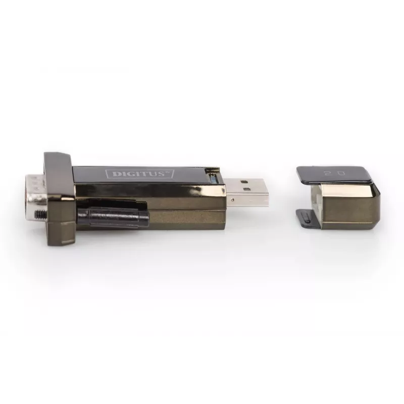 DIGITUS USB 2.0 į serijinį keitiklį DSUB 9M su USB A kabeliu 80cm FTDI mikroschema USB 2.0 į RS232 (FT232RL)