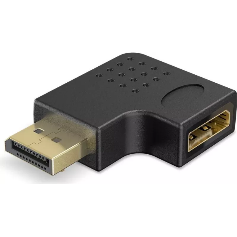 Goobay DisplayPort kampinis adapteris 90° į dešinę juodas (77131)