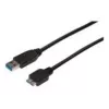 ASSMANN SuperSpeed USB 3.0 kabelis, USB A kištukas Micro USB B kištukas, Cu AWG 28, 2x ekranuotas, ilgis 1,0 m (AK-300116-010-S)