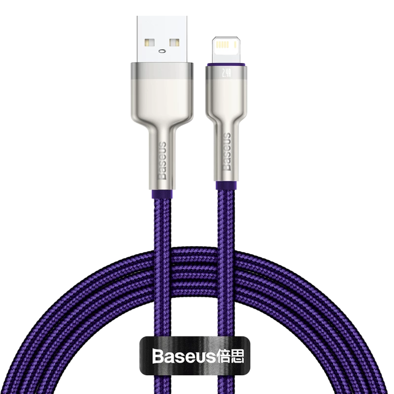 USB-A į Lightning laidas Baseus 1 m — USB duomenų laidas, violetinis