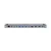 KVM jungiklis Unitek D1106AGY01 USB-C triguba 4K prijungimo stotelė su KVM, 3x USB-A, 5x USB-C, HDMI×2, DP×1, RJ-45, SD skaitytuvas, 3840×2160@60Hz, aliuminis