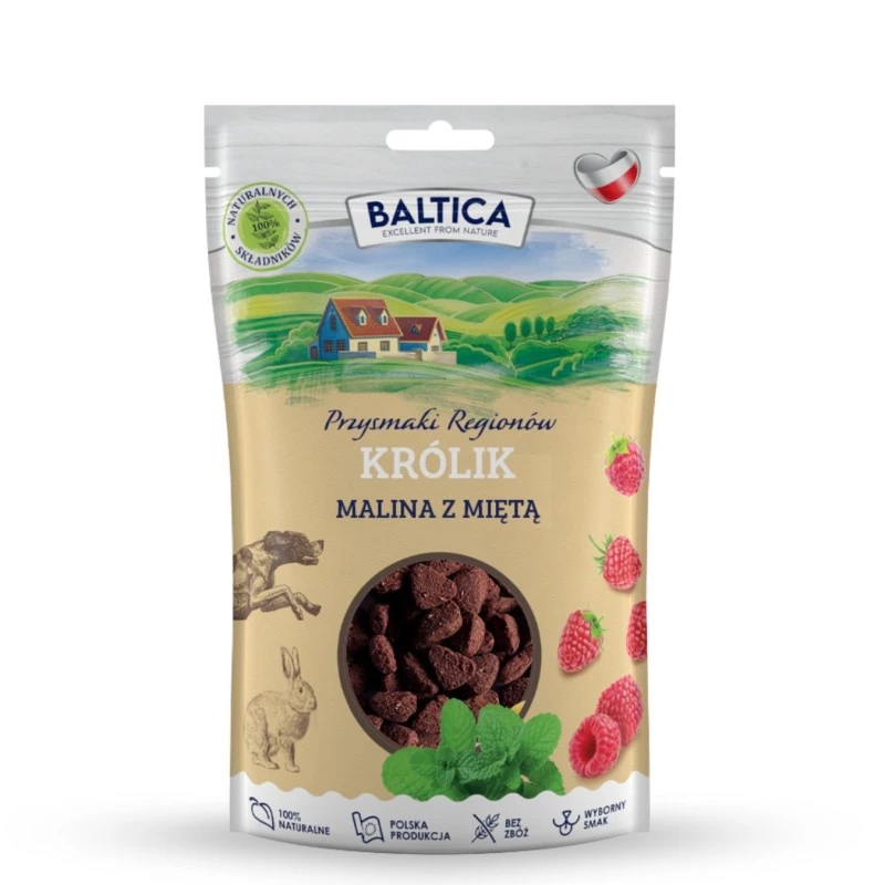BALTICA regioniniai skanėstai Triušis su aviete ir mėta - šunų skanėstas - 100g