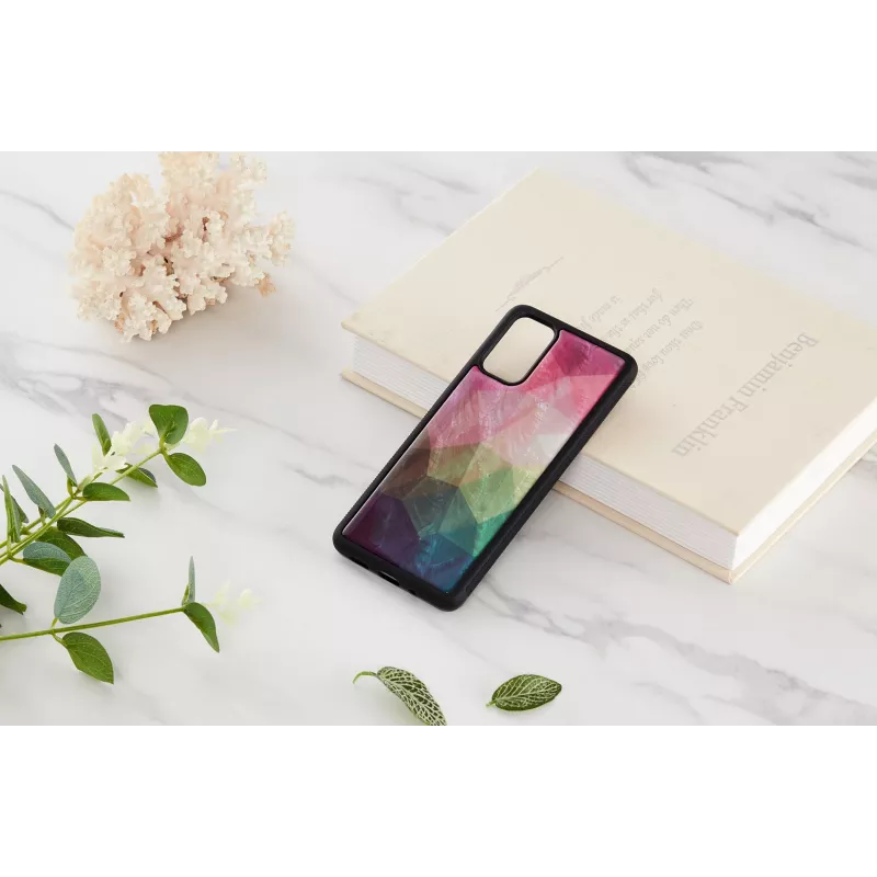 Telefono dėklas iKins Samsung Galaxy S20+ — vandens gėlių dizainas, juodas