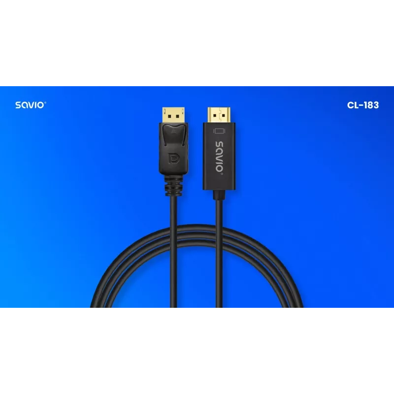 Laidas DisplayPort į HDMI 1,5 m, CL-183 Savio SAVKABELCL-183