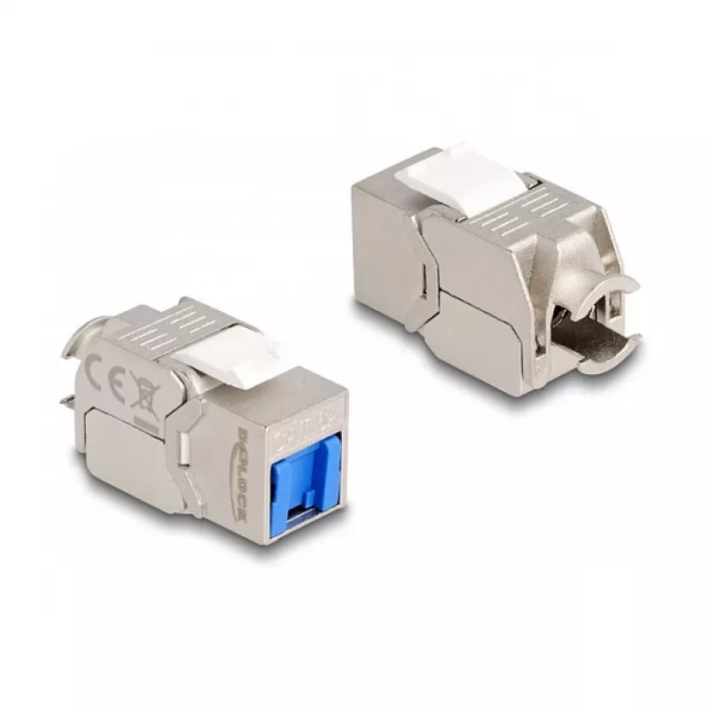 DeLOCK Keystone modulis RJ45 lizdas į LSA Cat.6A be įrankių su mėlyna dulkių gaubtu
