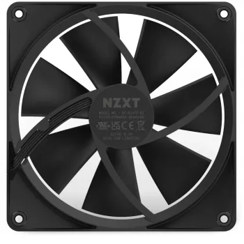 Korpuso ventiliatorius NZXT F140 RGB 14 cm, juodas, 500–1800 RPM, Fluid Dynamic Bearing, 4-pin, 18 šviesos diodų