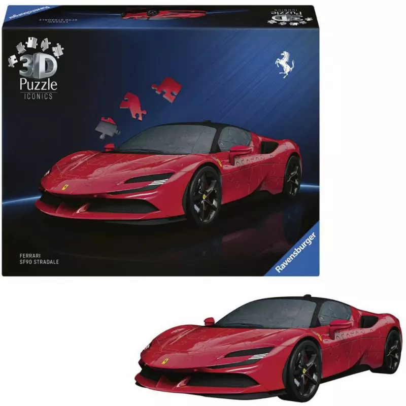 3D dėlionė Ravensburger Iconics Ferrari SF90 Stradale – kolekcinis modelio rinkinys