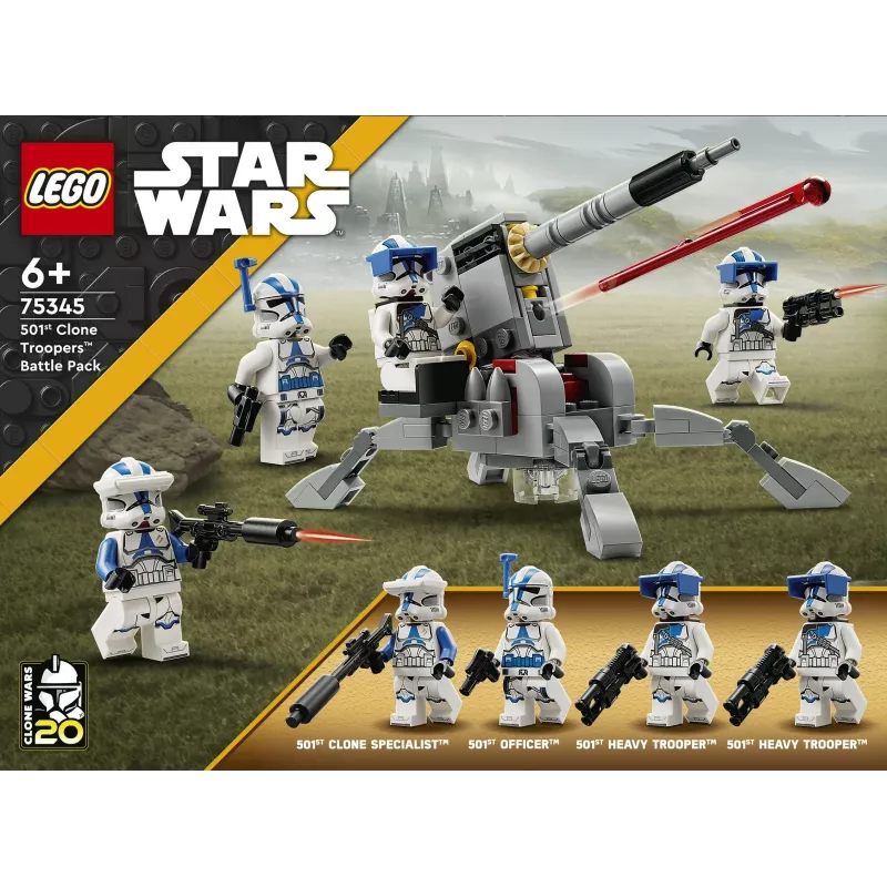 LEGO 75345 Star Wars 501-osios klonų karių kovos rinkinys, statomas žaislas