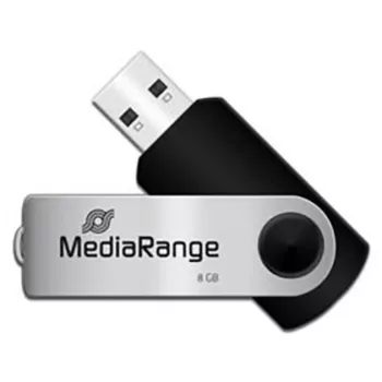 „MediaRange MR908NTRL“ USB atmintinė 8 GB USB tipo A 2.0 juoda – sidabrinė (MR908NTRL)