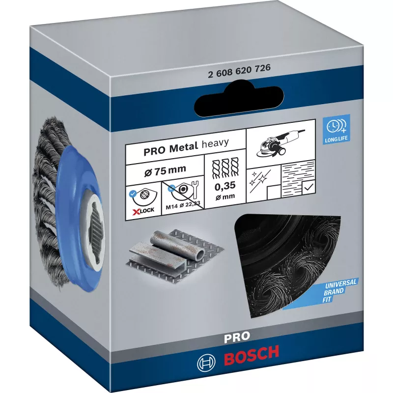 Bosch 2 608 620 726 kampinio šlifuoklio priedas puodelinis šepetys