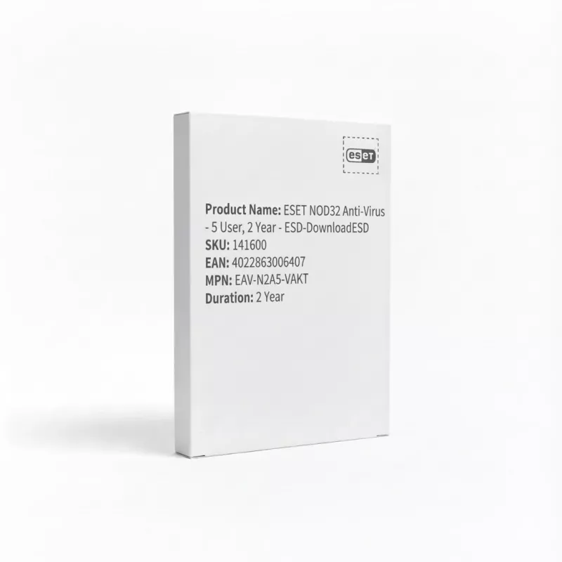 ESET NOD32 Anti-Virus - 5 vartotojai, 2 metai - ESD-DownloadESD