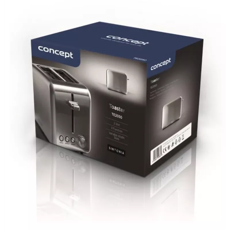 Concept Solution TE2050 skrudintuvas — 2 riekėms, 950 W, nerūdijantis plienas, 280×160 mm