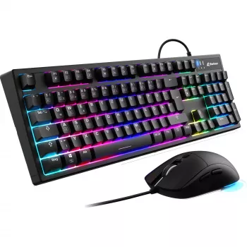 Žaidimų klaviatūros ir pelės rinkinys „Sharkoon SKILLER SGB15 Combo DE“ su vokiečių išdėstymu