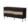 Komoda cama meble INSERTO 3D 143.5×40×80 cm juoda su LED, medžio drožlių plokštė, 16 mm rėmas