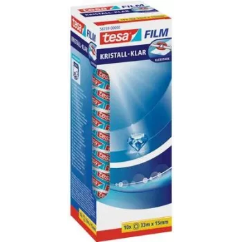 Lipni juosta Tesa Film 58259 permatoma, 33 m x 15 mm, pakuotė 10 ritinėlių