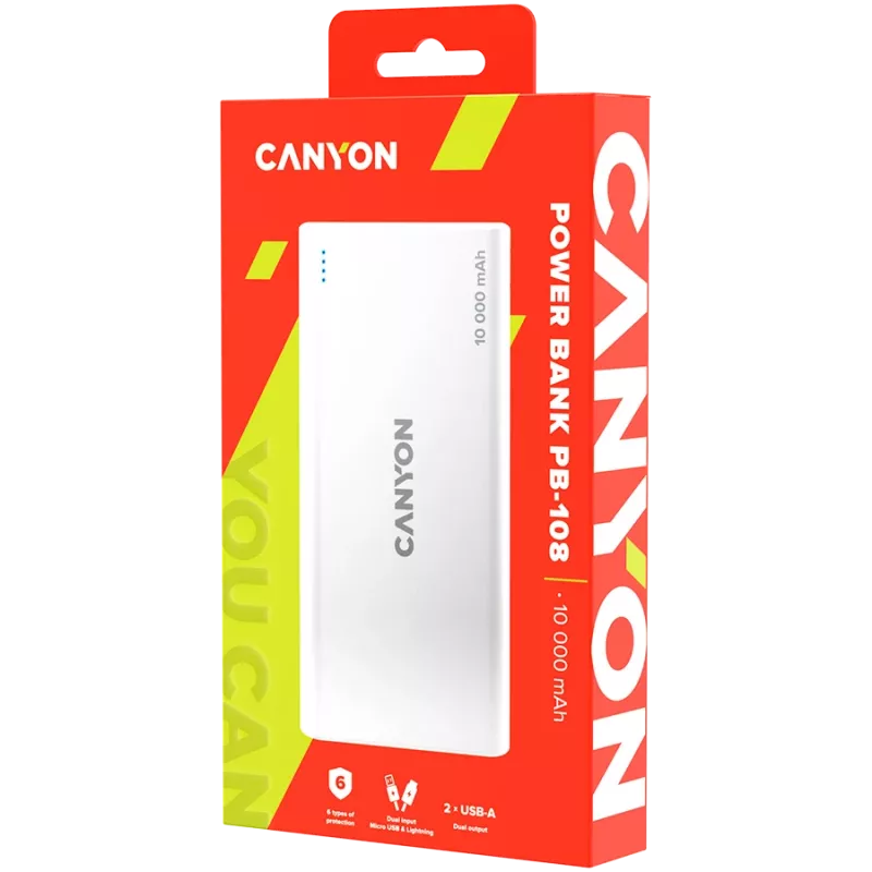 CANYON power bank PB-108 10000 mAh Baltas