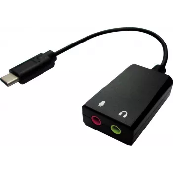 Value 12.99.3213 Laido adapteris USB Type C 2 x 3.5 juodas (12.99.3213)