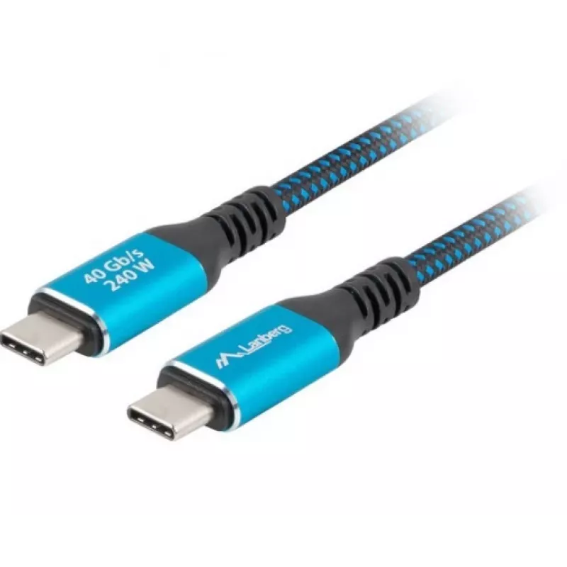 Laidas USB-C M/M USB4 1,5 m 240 W 60 Hz juoda-mėlyna