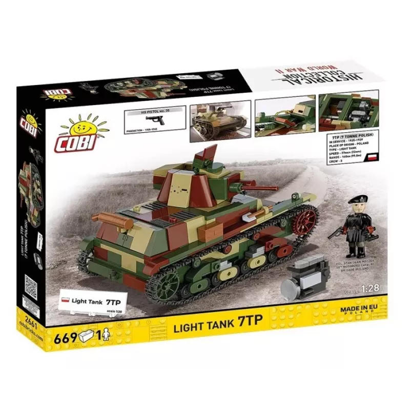 Cobi Building Blocks Light Tank 7TP modelis, 669 dalys, COBI-2661