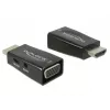 Adapteris-kontaktų keitiklis DeLOCK 65901 HDMI A į VGA ir 3,5 mm garso įvestis juodas