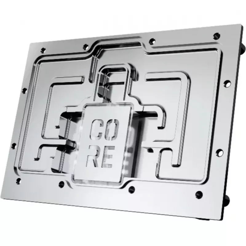 Aušinimo blokas Alphacool Core RX 9070 XT Mercury permatomas chromas su galine plokšte