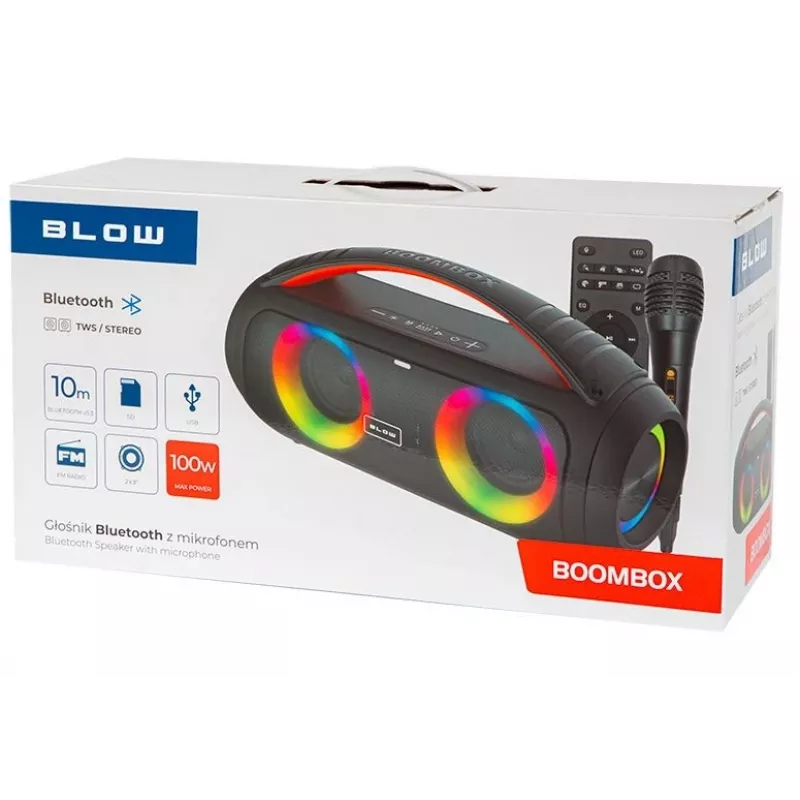 Nešiojama kolonėlė BOOMBOX Bluetooth garsiakalbis, 30-356#, BLOW, juoda