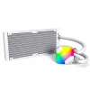 AIO vandens aušintuvas “Montech Hyper Flow ARGB 240 mm” baltas — 240 mm radiatorius, ARGB apšvietimas, balta apdaila