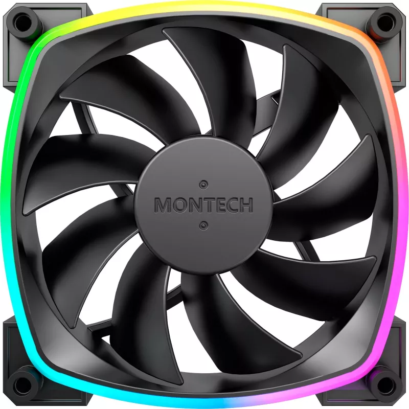 MONTECH AX120 120mm ARGB 3 vnt. korpuso ventiliatorių rinkinys - juoda