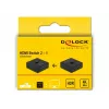 DeLock HDMI 2 į 1 dvikryptis kompaktiškas 4K 60 Hz jungiklis - Mažmeninė dėžutė - Vaizdo/garso jungiklis - 2 x HDMI - Staliniam naudojimui (64072)
