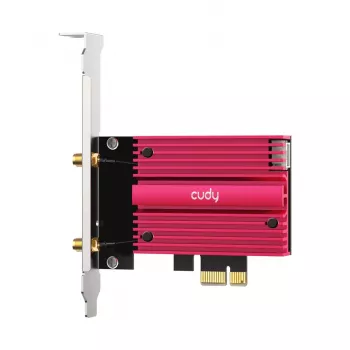 Vidinė WLAN Bluetooth tinklo plokštė Cudy WE9300S PCIe, Wi‑Fi 7 (802.11be) Tri‑band 2.4/5/6 GHz, 5765 Mbit/s, Bluetooth 5.4, išorinė 2x2 antena