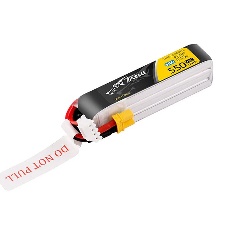 Tattu 3s 550mAh 95C 11.4V HV Lipo baterija su XT30 kištuku, ilgos pakuotės jungtimi