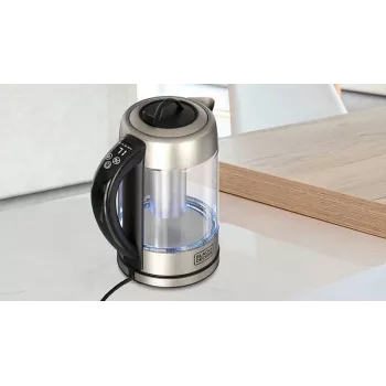 Elektrinis virdulys Juoda & Decker 1,7 L 2200 W Juoda Nerūdijantis plienas Skaidrus