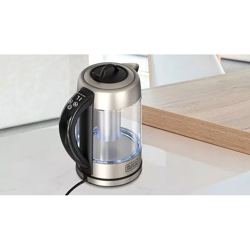 Elektrinis virdulys Juoda & Decker 1,7 L 2200 W Juoda Nerūdijantis plienas Skaidrus