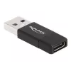 DeLOCK 60001 kabelio lyčių keitiklis USB A USB C juodas