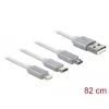 USB laidas DeLOCK 85850 0,98 m USB 2.0 USB A USB C/Micro-USB B/Lightning